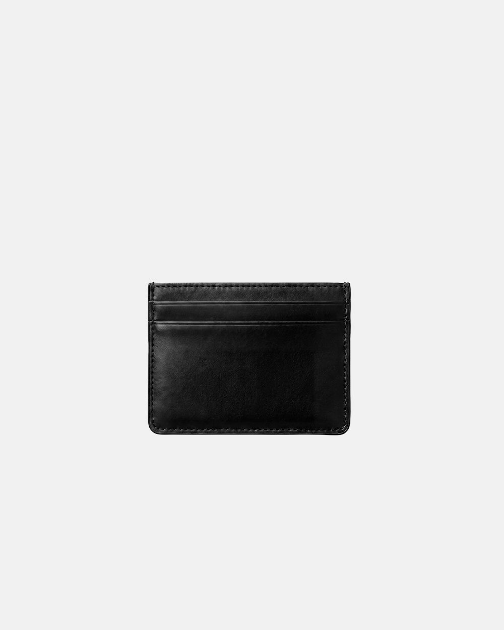 KNOTTING HILL WALLET BLACK - black leather card holder, back view - Cold Culture #packshot