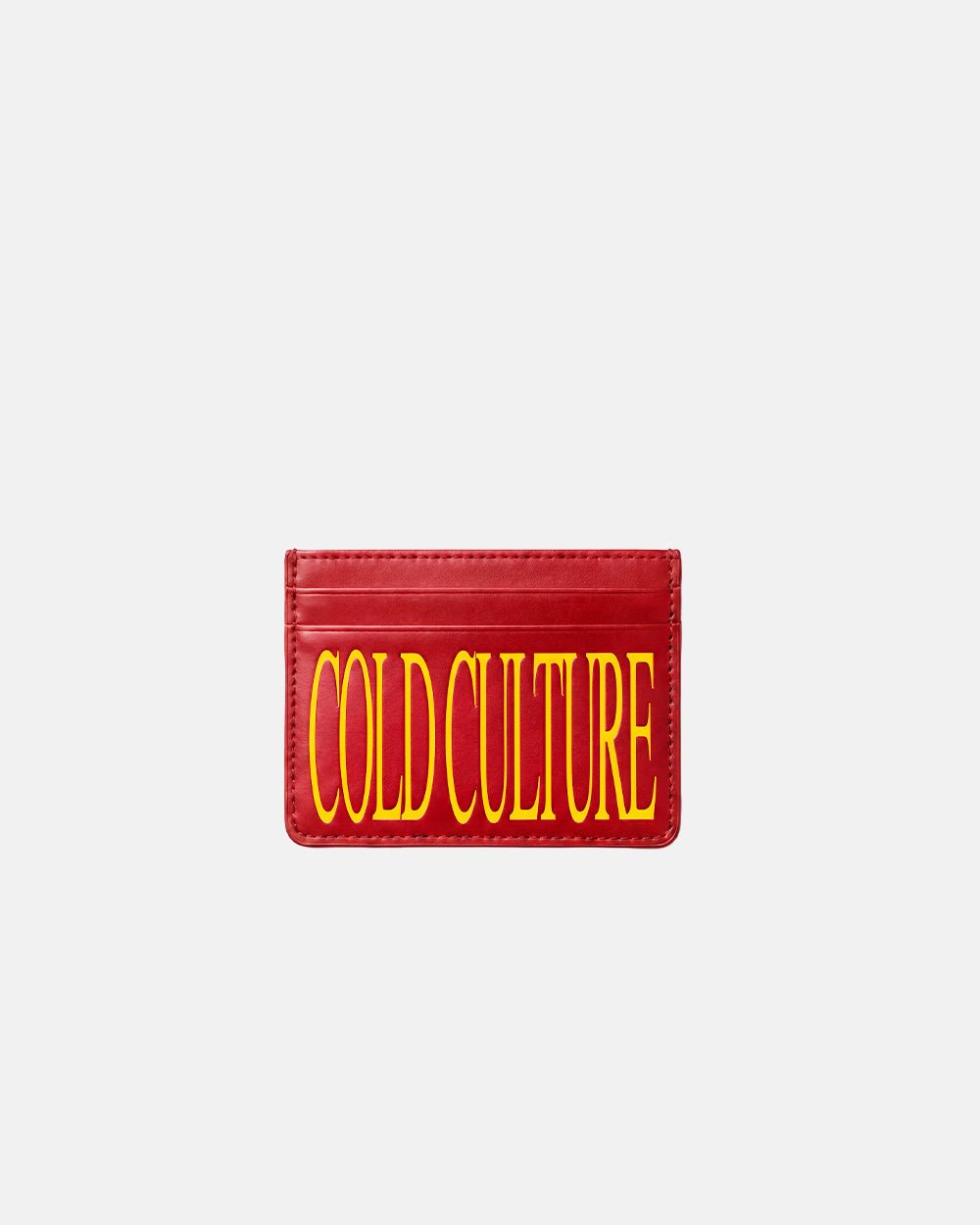 KNOTTING HILL WALLET RED - red leather card holder, front view - Cold Culture #packshot