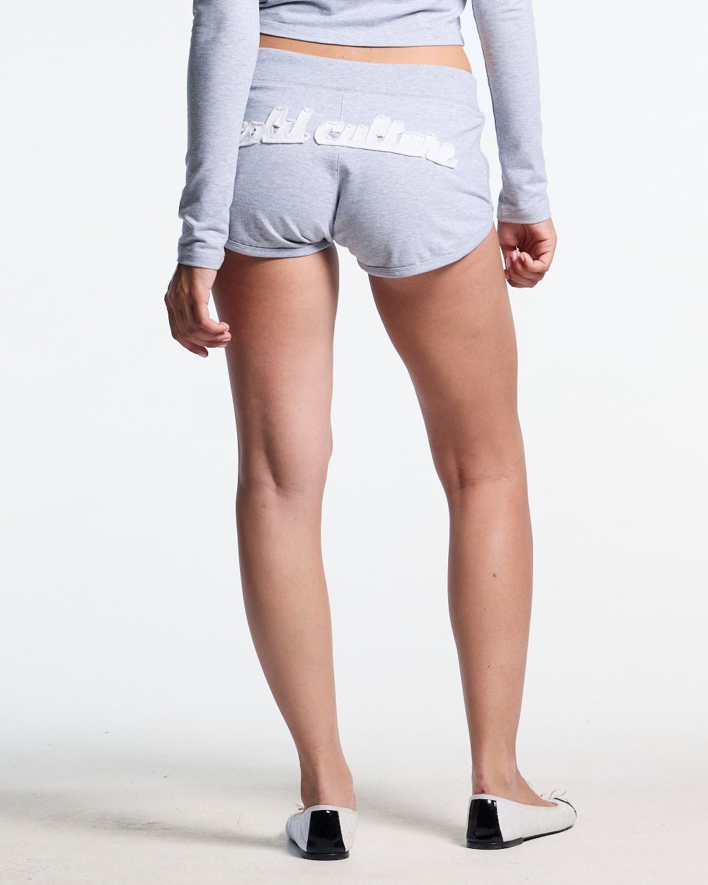 LACE MINI SHORTS HEATHER GREY - DELAYED DELIVERY - Cold Culture #woman
