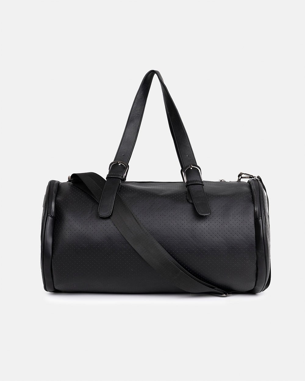 LARGE BRAVE BAG BLACK - black duffle bag, side view - Cold Culture #packshot