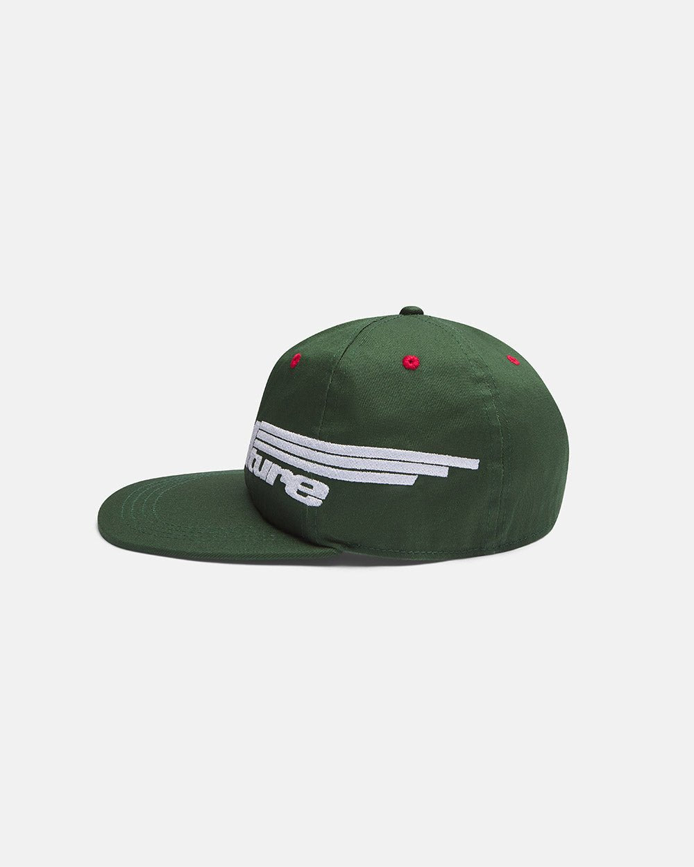 LAST SUPPER CAP GREEN - green embroidered cap, side view - Cold Culture #packshot