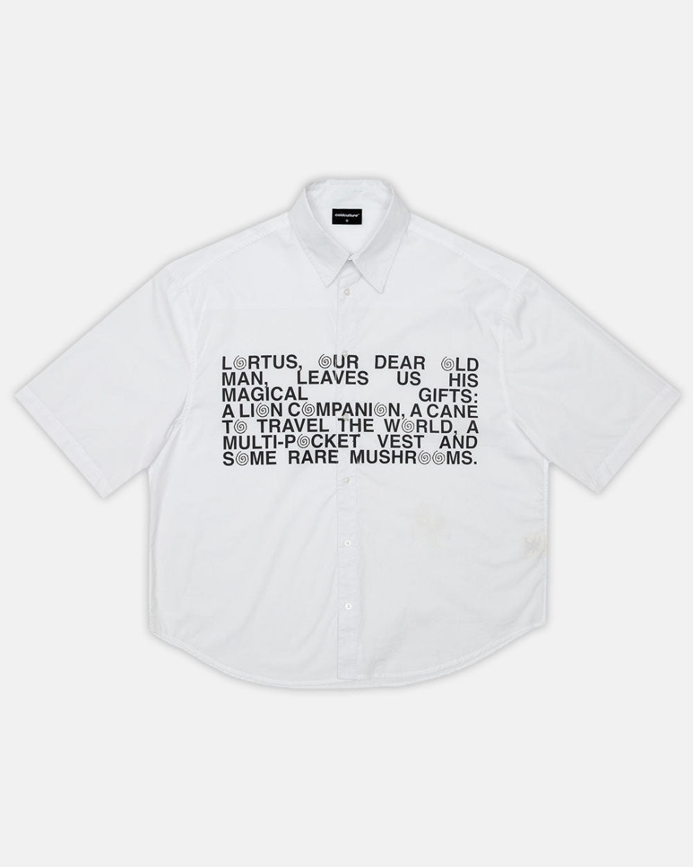 LEGACY SHIRT WHITE - white graphic print short sleeve shirt, front view - Cold Culture #packshot
