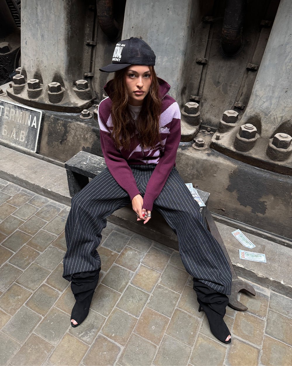 LINES FUSION KNIT PINK & PURPLE - COLD CULTURE #woman