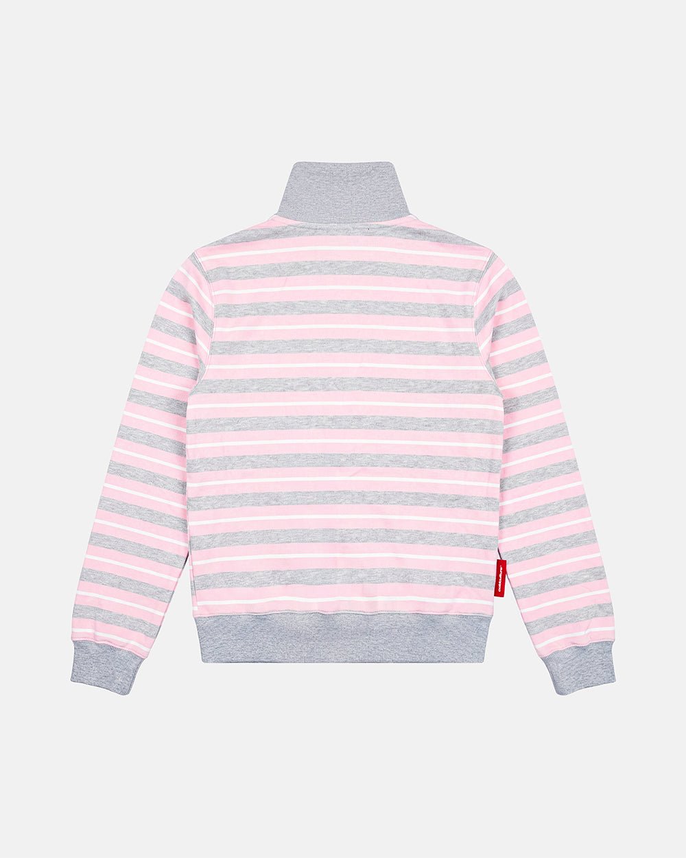 LISA ZIP HOODIE PINK - pink striped zip-up hoodie, back view - Cold Culture #packshot