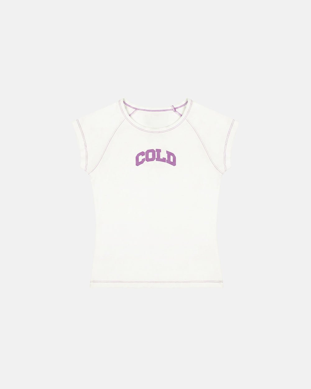 LITTLE BABY TEE WHITE - off-white graphic baby tee, front view - Cold Culture #packshot