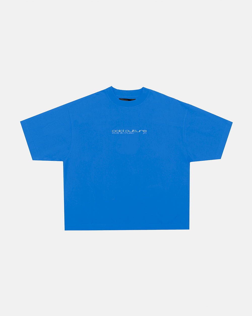 LOVEPODS TEE BLUE - blue graphic print tee, front view - Cold Culture #packshot