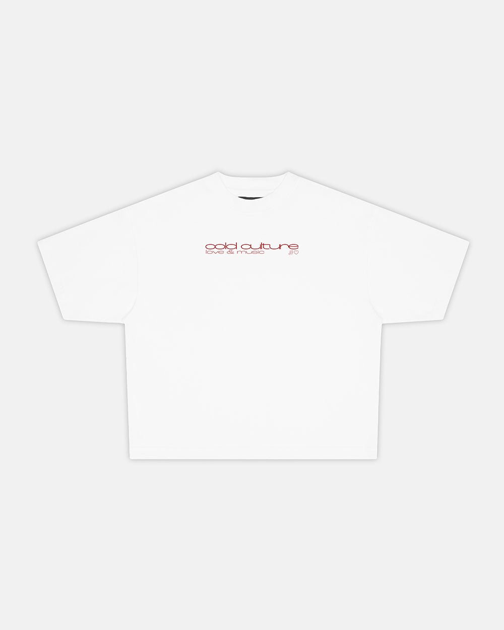 LOVEPODS TEE WHITE - white graphic print tee, front view - Cold Culture #packshot