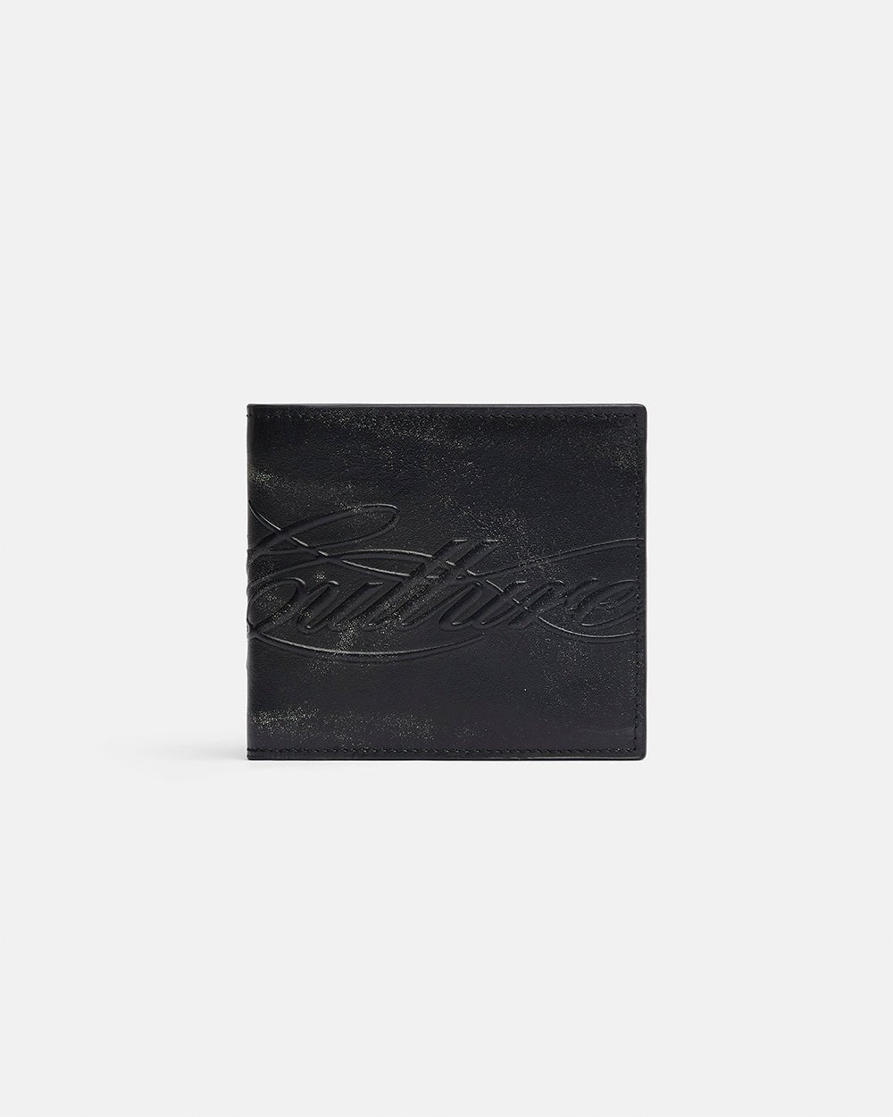 LOW KEY WALLET BLACK - black leather bifold wallet, back view - Cold Culture #packshot