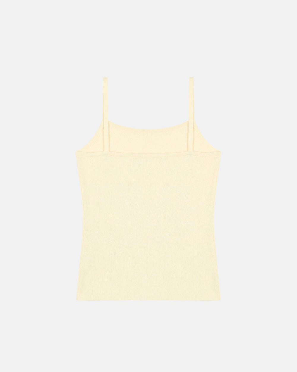 LUSH TOP BUTTER YELLOW - yellow hibiscus print cami top, back view - Cold Culture #packshot