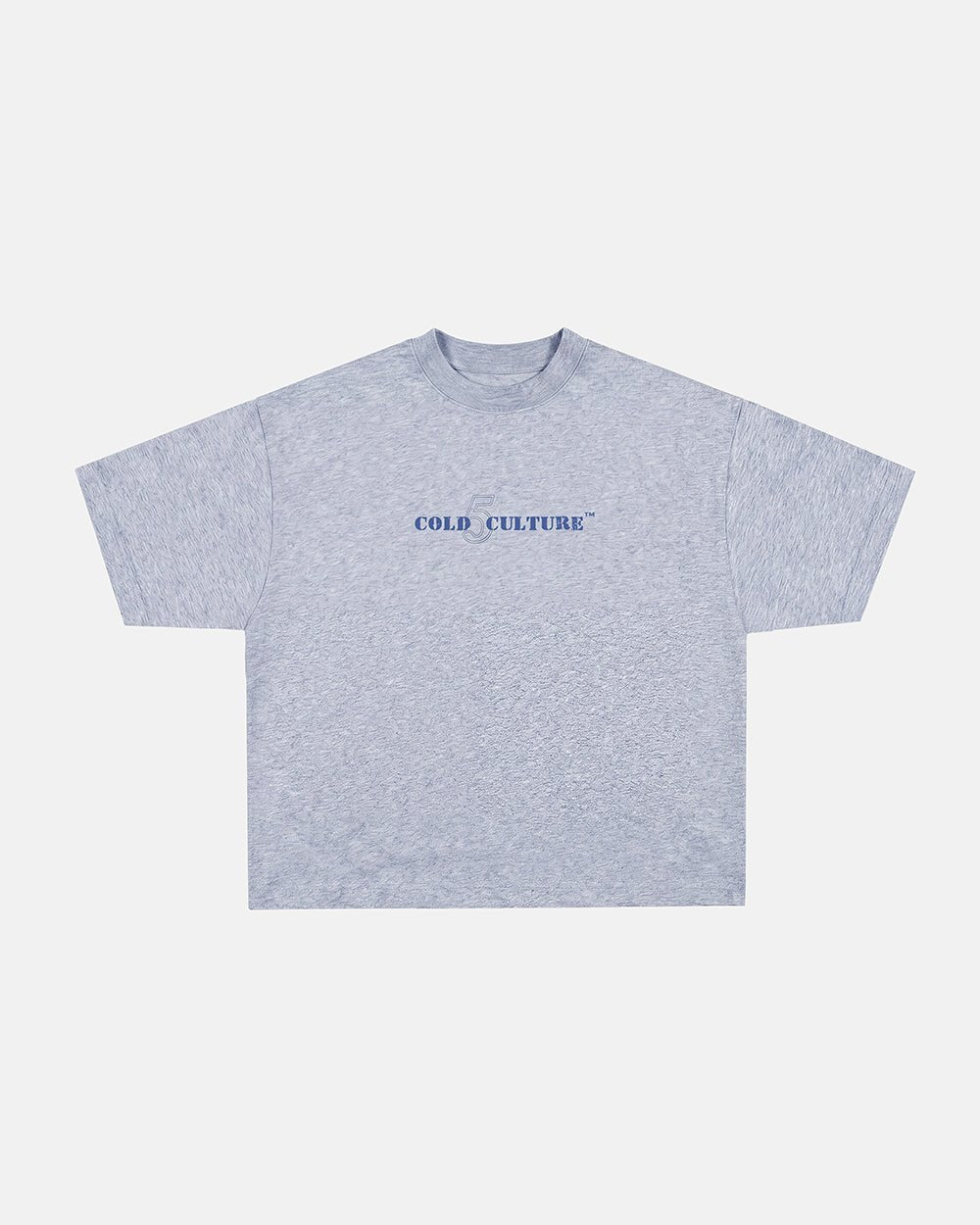 MARINE 55 TEE HEATHER GREY - heather grey oversized tee, front view - Cold Culture #packshot