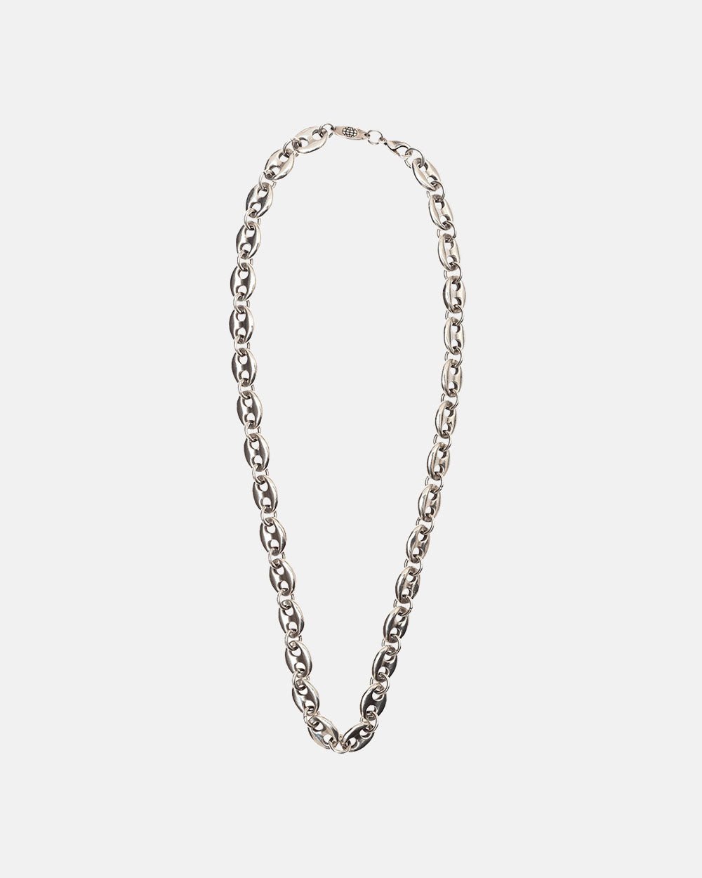 MARINE CHAIN - chunky silver chain necklace, flat lay - Cold Culture #packshot