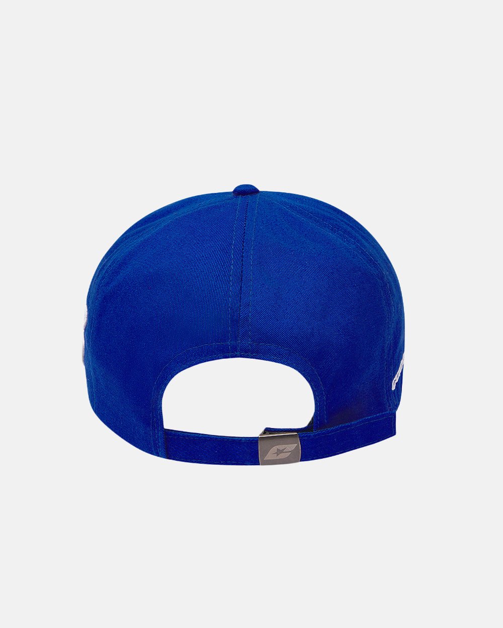 MEETING CAP DARK BLUE - royal blue embroidered cap, back view - Cold Culture #packshot