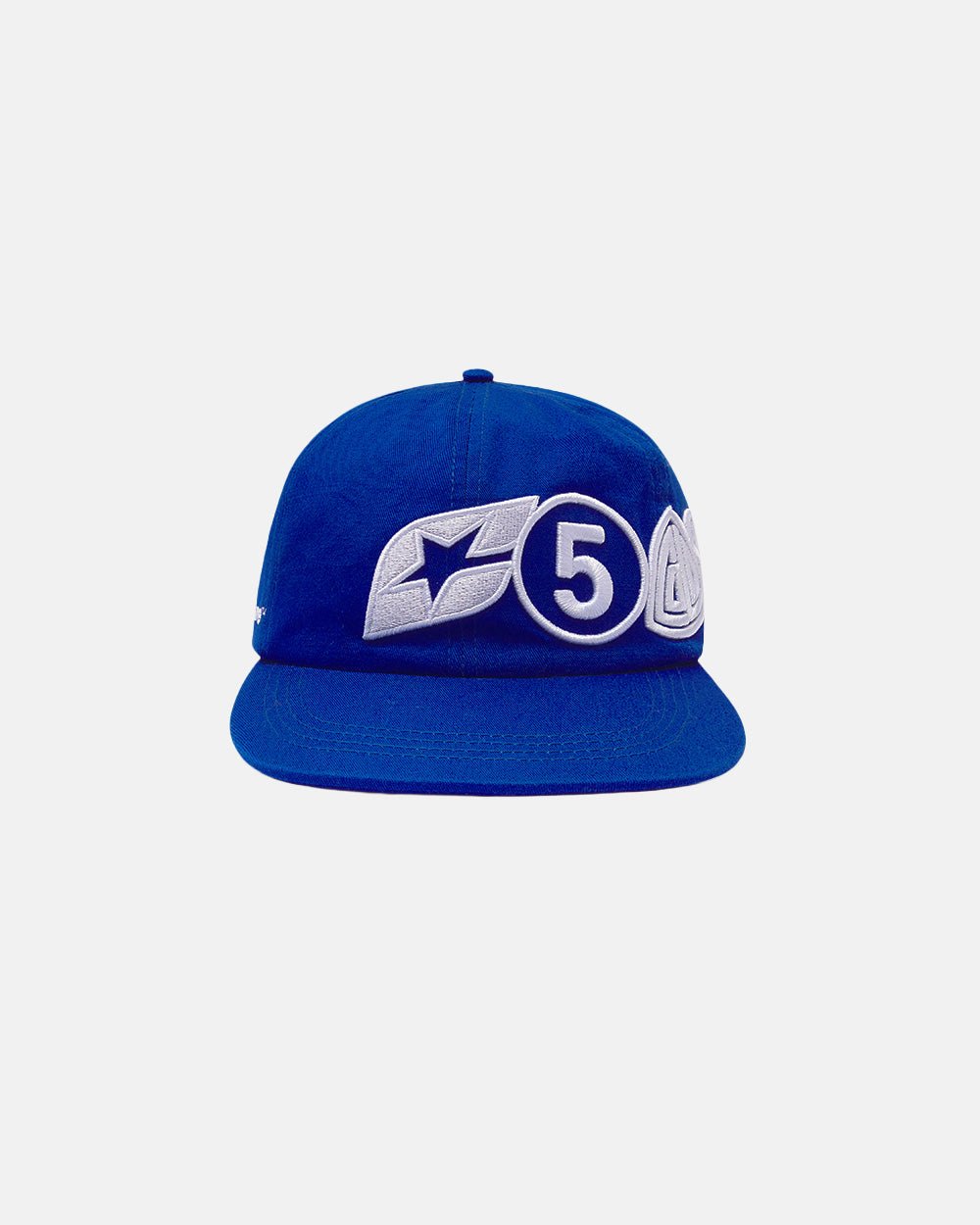 MEETING CAP DARK BLUE - royal blue embroidered cap, front view - Cold Culture #packshot