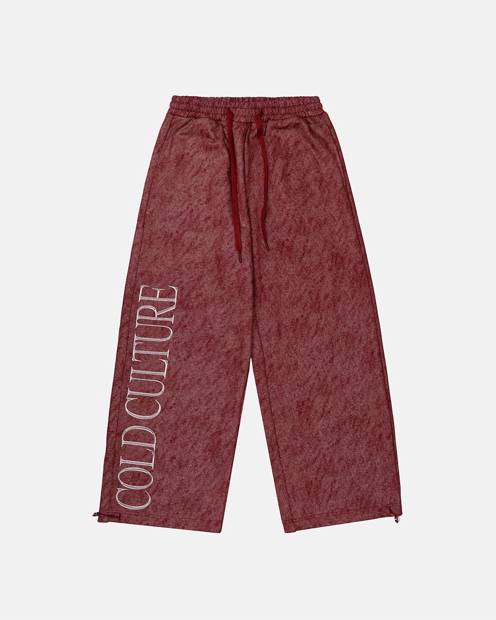 MERRY SWEATPANTS RED - washed red sweatpants, front view - Cold Culture #packshot