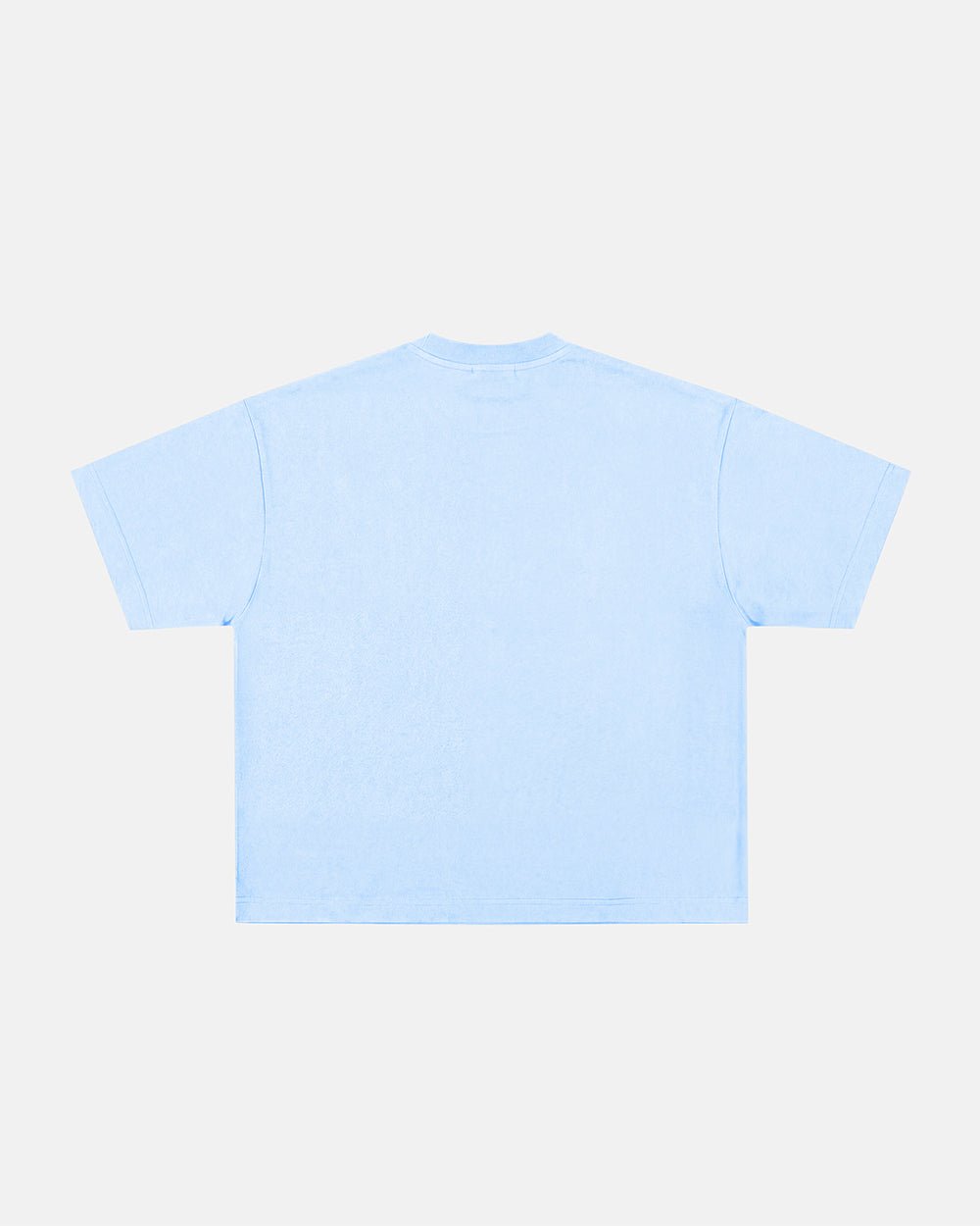 MIX MATCH TEE BLUE - light blue graphic print tee, flat lay - Cold Culture #packshot