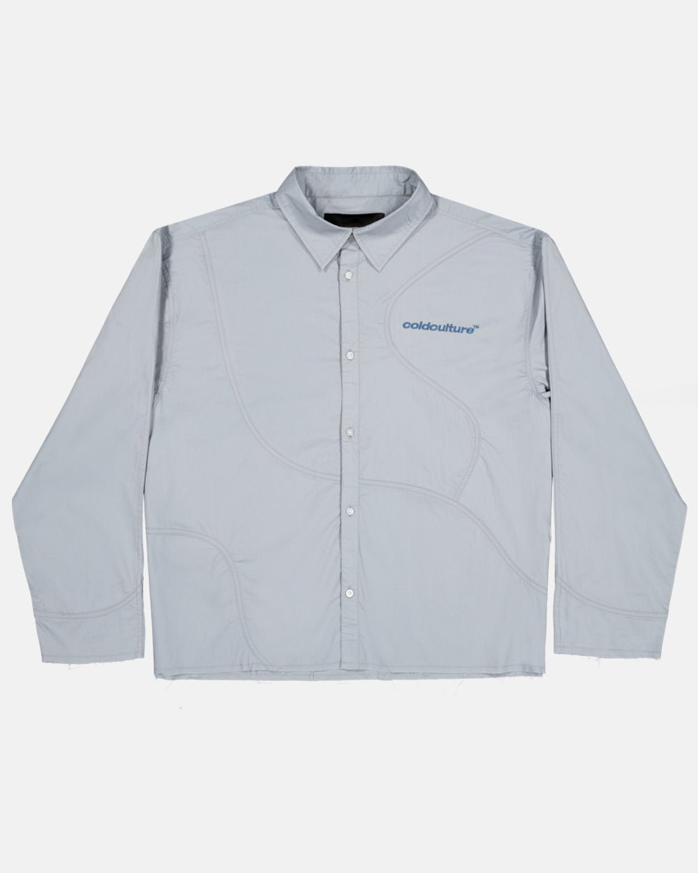 MONTMELO SHIRT GREY - grey long sleeve shirt, front view - Cold Culture #packshot