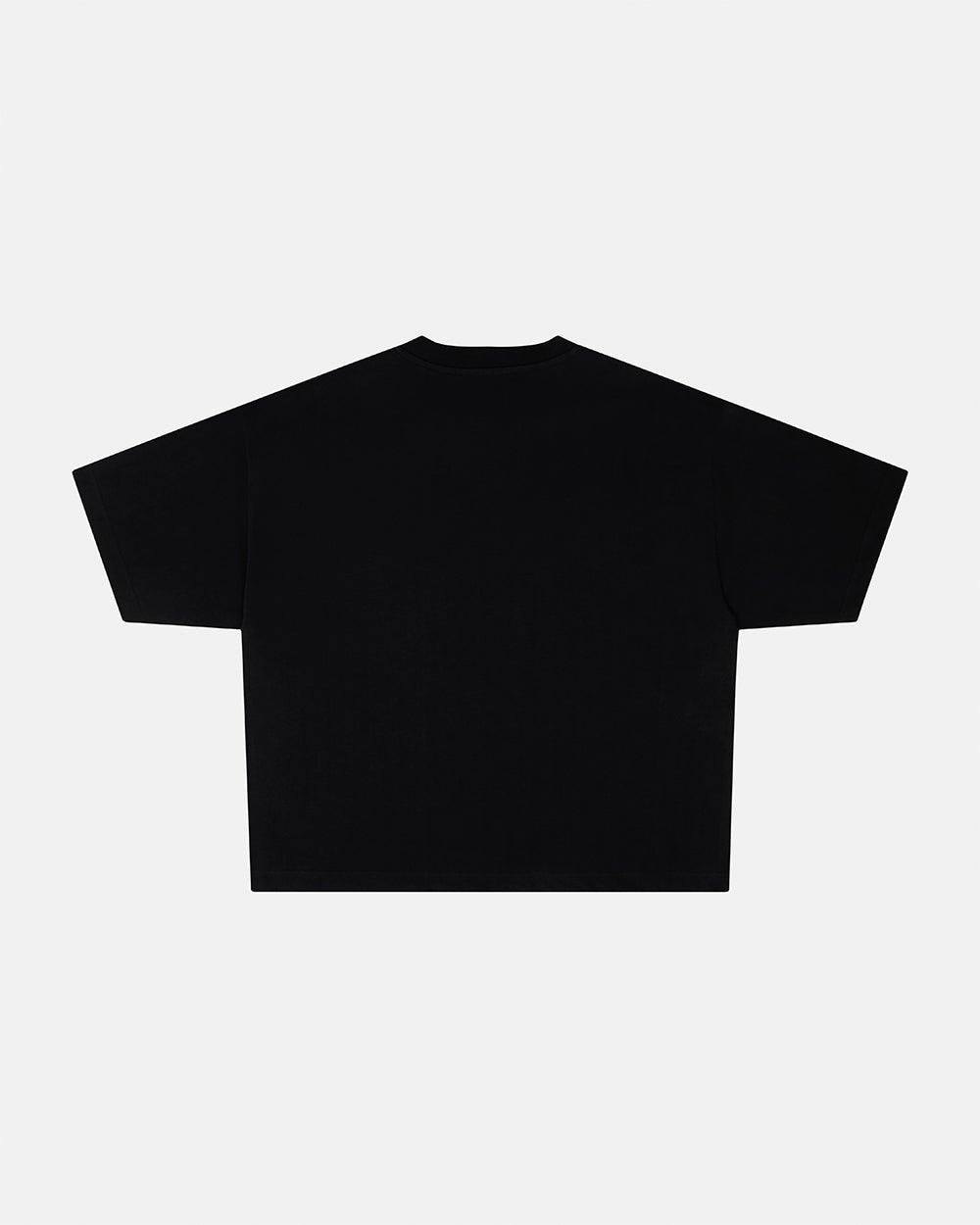 MR WORLDWIDE TEE BLACK - black graphic print tee, back view - Cold Culture #packshot