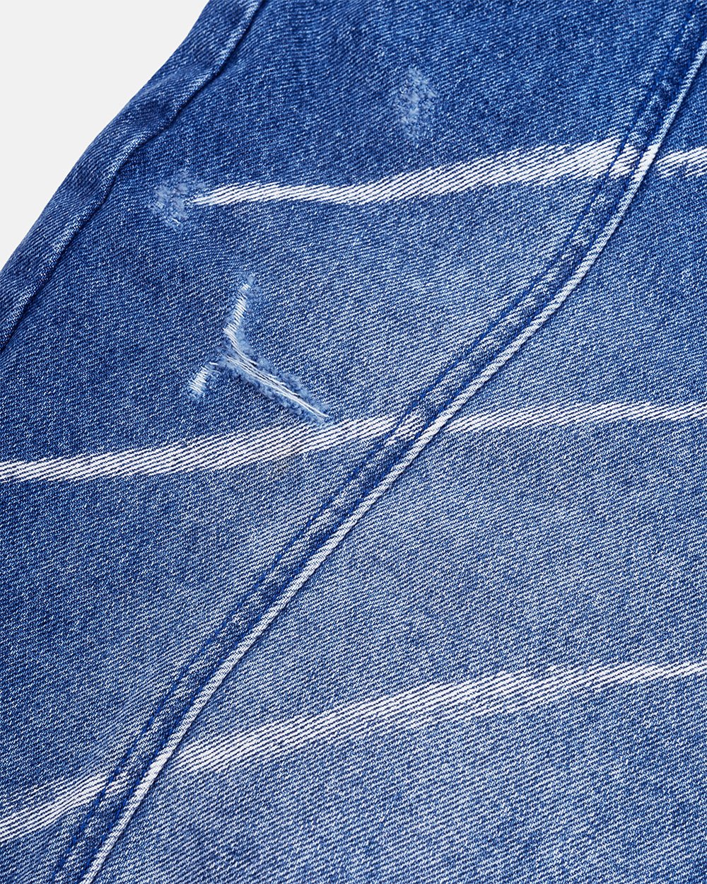 MUSIC RYTHIM SHORTS DENIM - blue washed denim shorts, detail close-up - Cold Culture