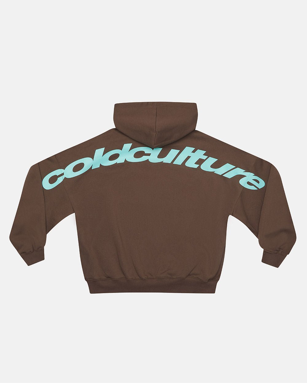 NEW CURVED ZIP HOODIE BROWN & BLUE - COLD CULTURE #packshot