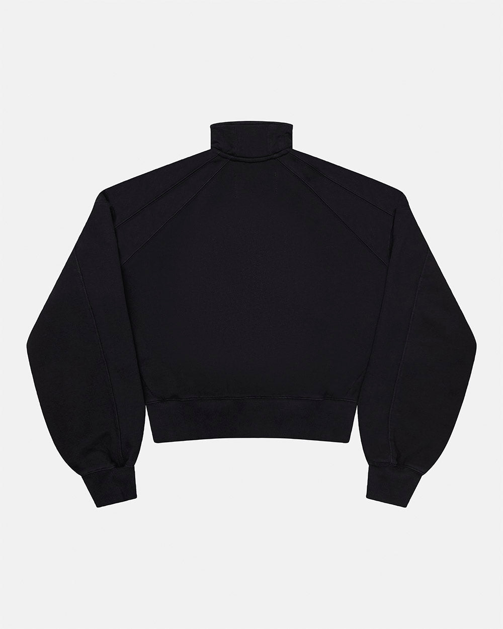 NIA SET ZIP UP BLACK - black graphic print zip-up hoodie, back view - Cold Culture #packshot