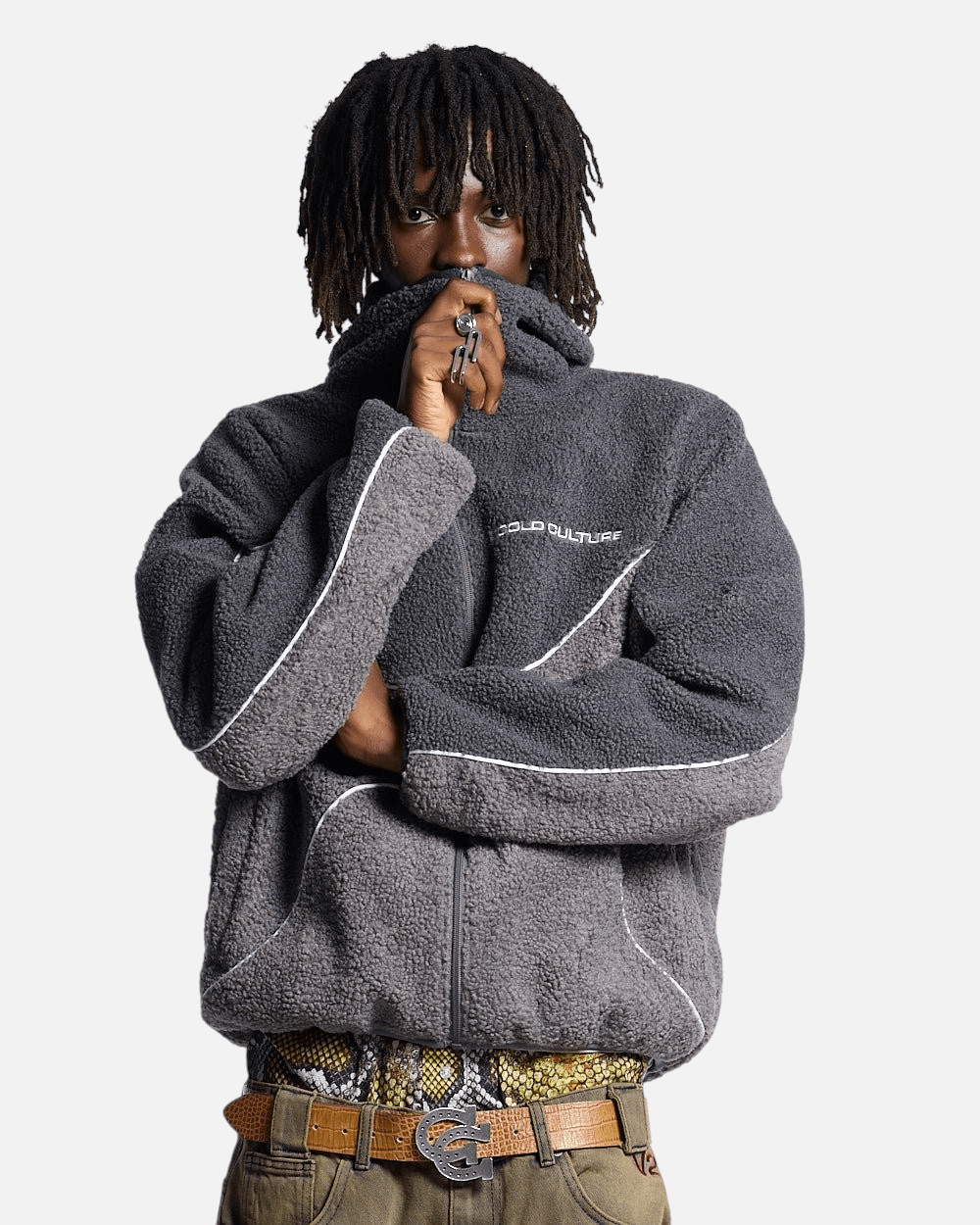 NO RISK FLEECE JACKET HEAVY GREY/DUST GREY - Cold Culture
