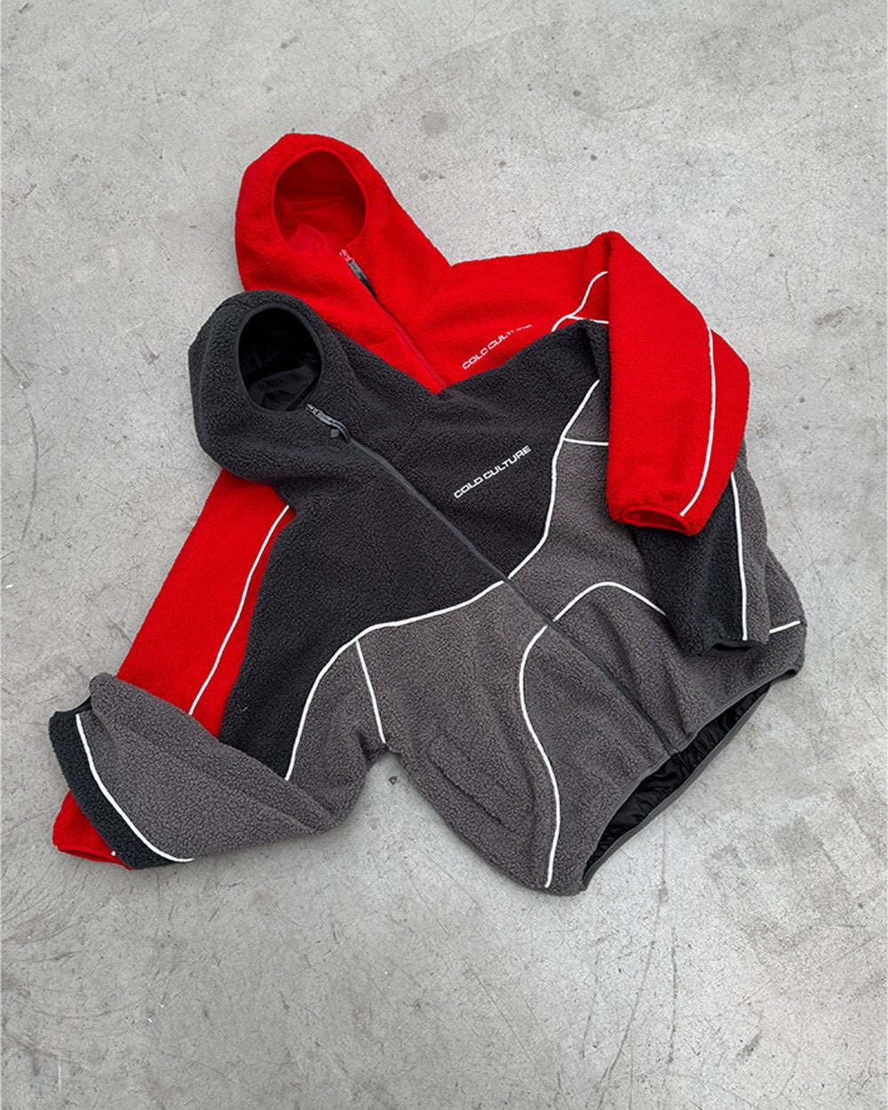 NO RISK FLEECE JACKET HEAVY GREY/DUST GREY - Cold Culture