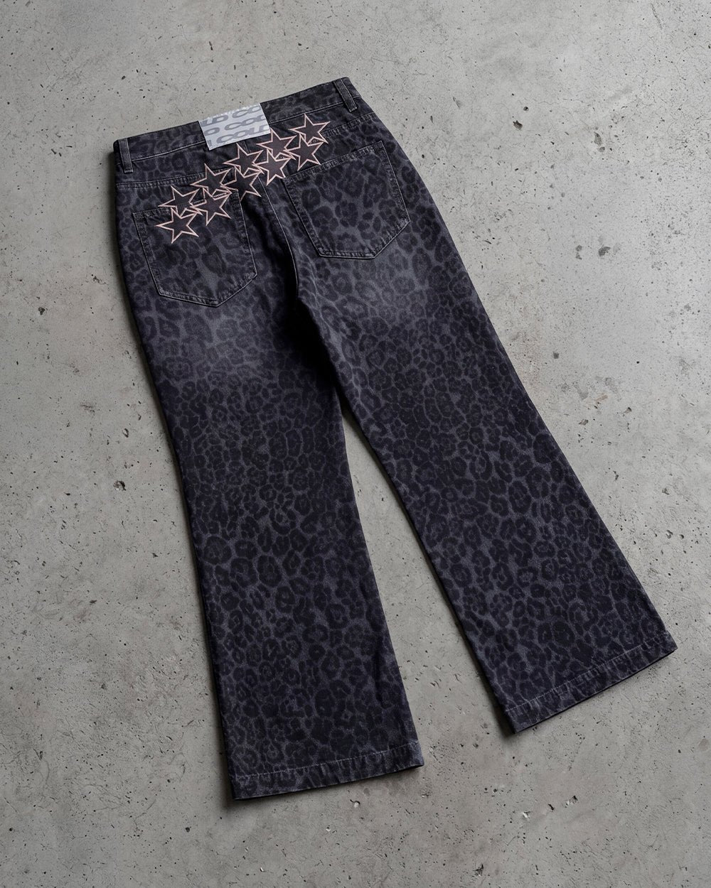 NOCTURNE BEAST V3 PANTS DARK GREY - dark grey leopard print pants, flat lay - Cold Culture