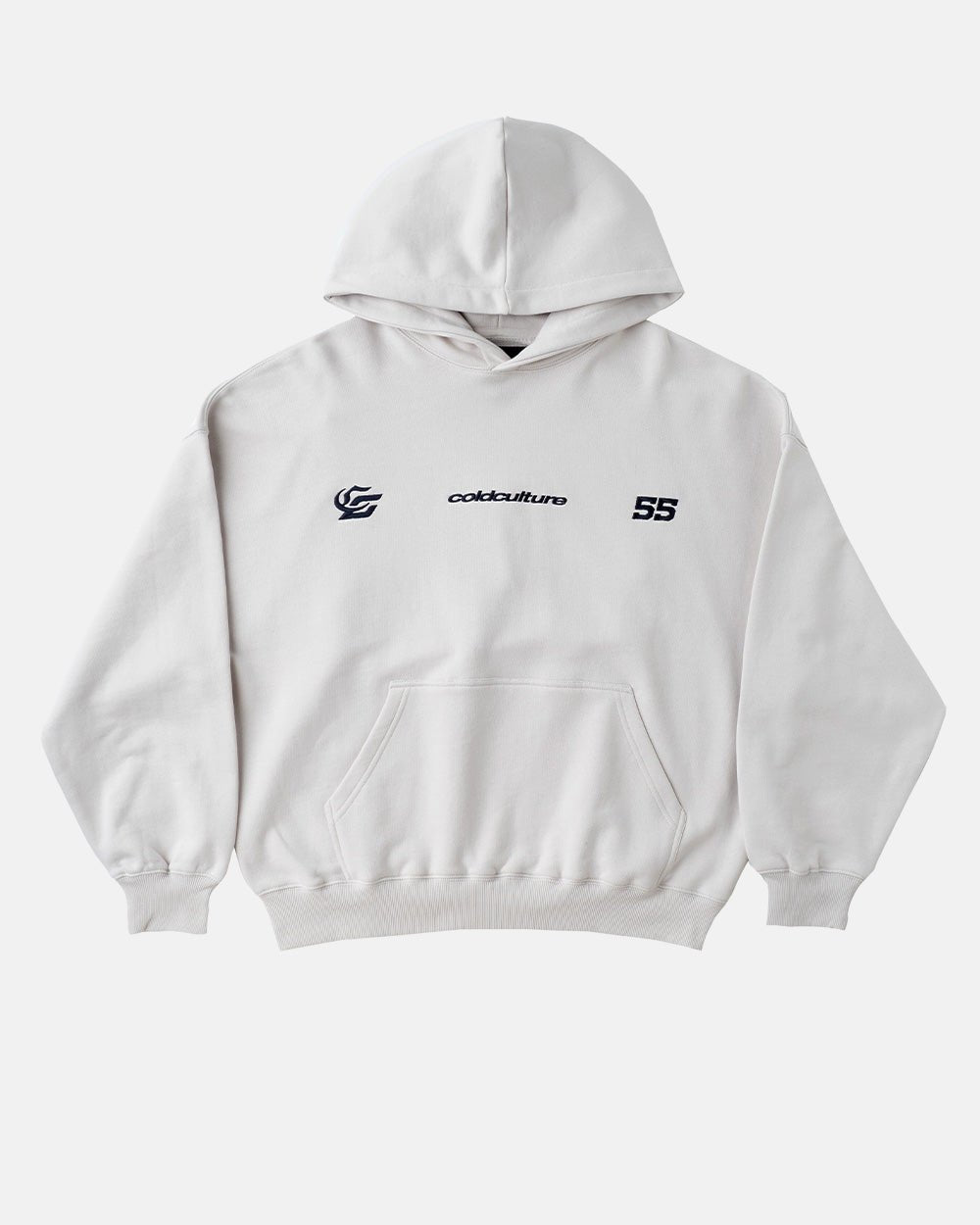 NOVA BEAR HOODIE GREYISH WHITE - off white graphic print hoodie, front view - Cold Culture #packshot