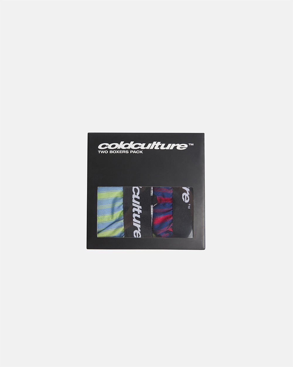 OFFICE BOXERS PACK - striped boxers pack, flat lay - Cold Culture #packshot