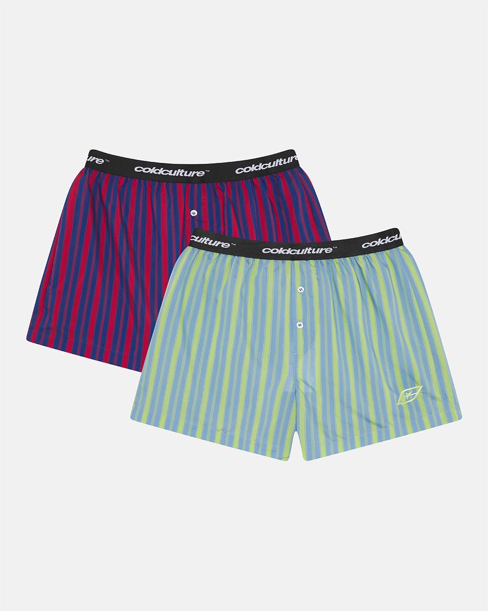 OFFICE BOXERS PACK - striped boxers pack, flat lay with matching pieces - Cold Culture #packshot