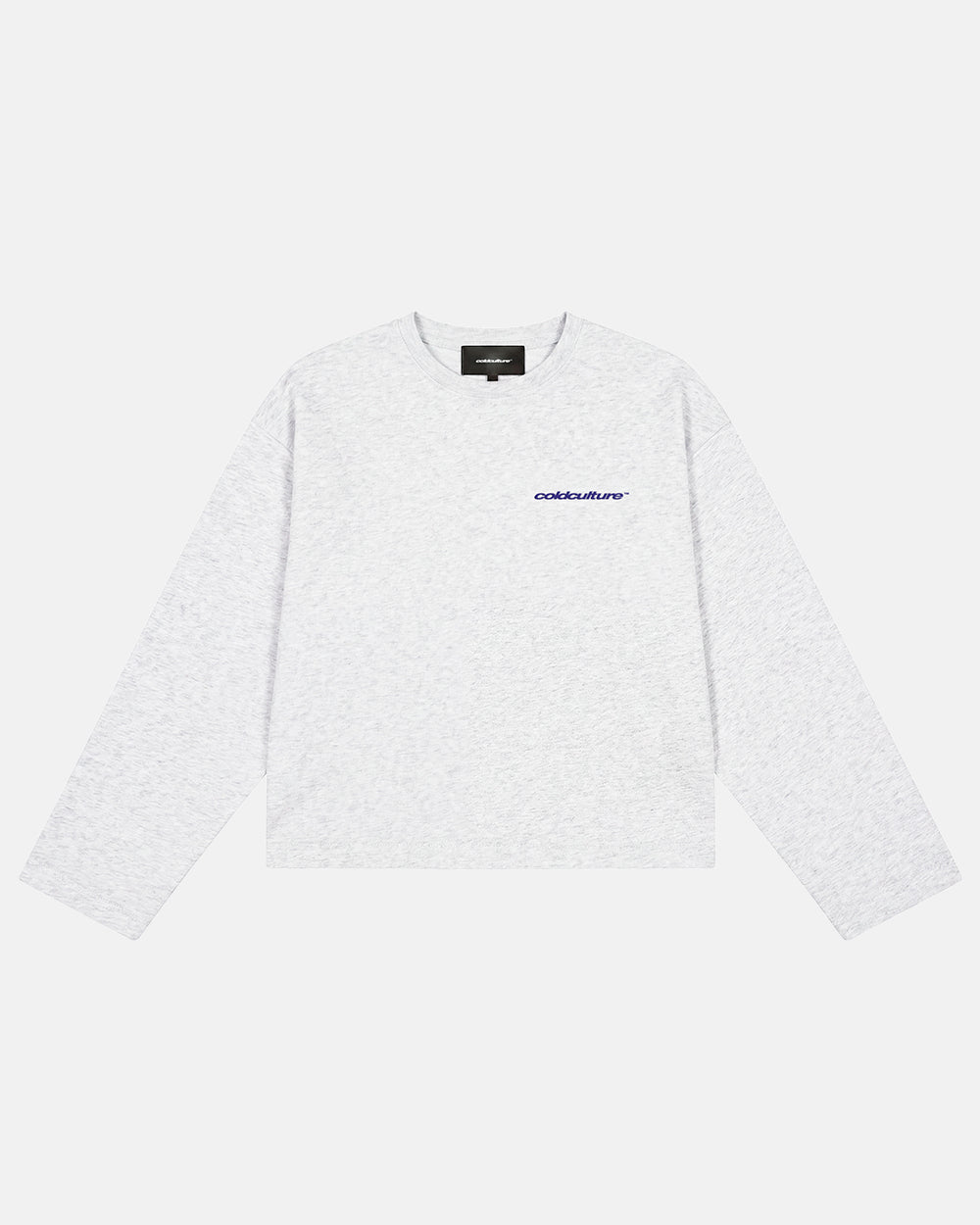 OLD SOUL LONGSLEEVE HEATHER GREY - heather grey graphic print longsleeve tee, front view - Cold Culture #packshot