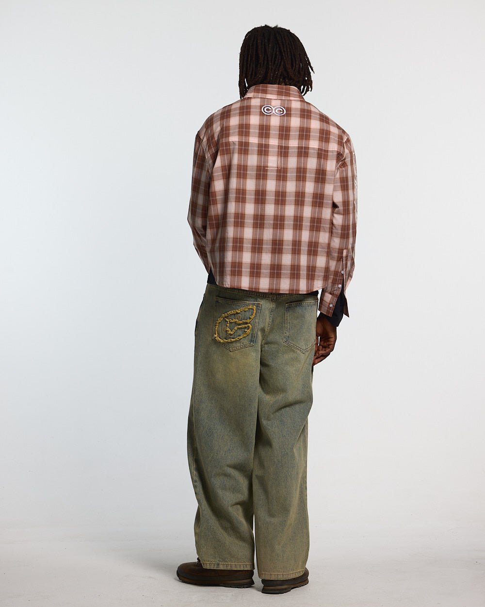 ON MY WAY LONGSLEEVE SHIRT PINK - pink plaid long sleeve shirt, back view on male model - Cold Culture #man