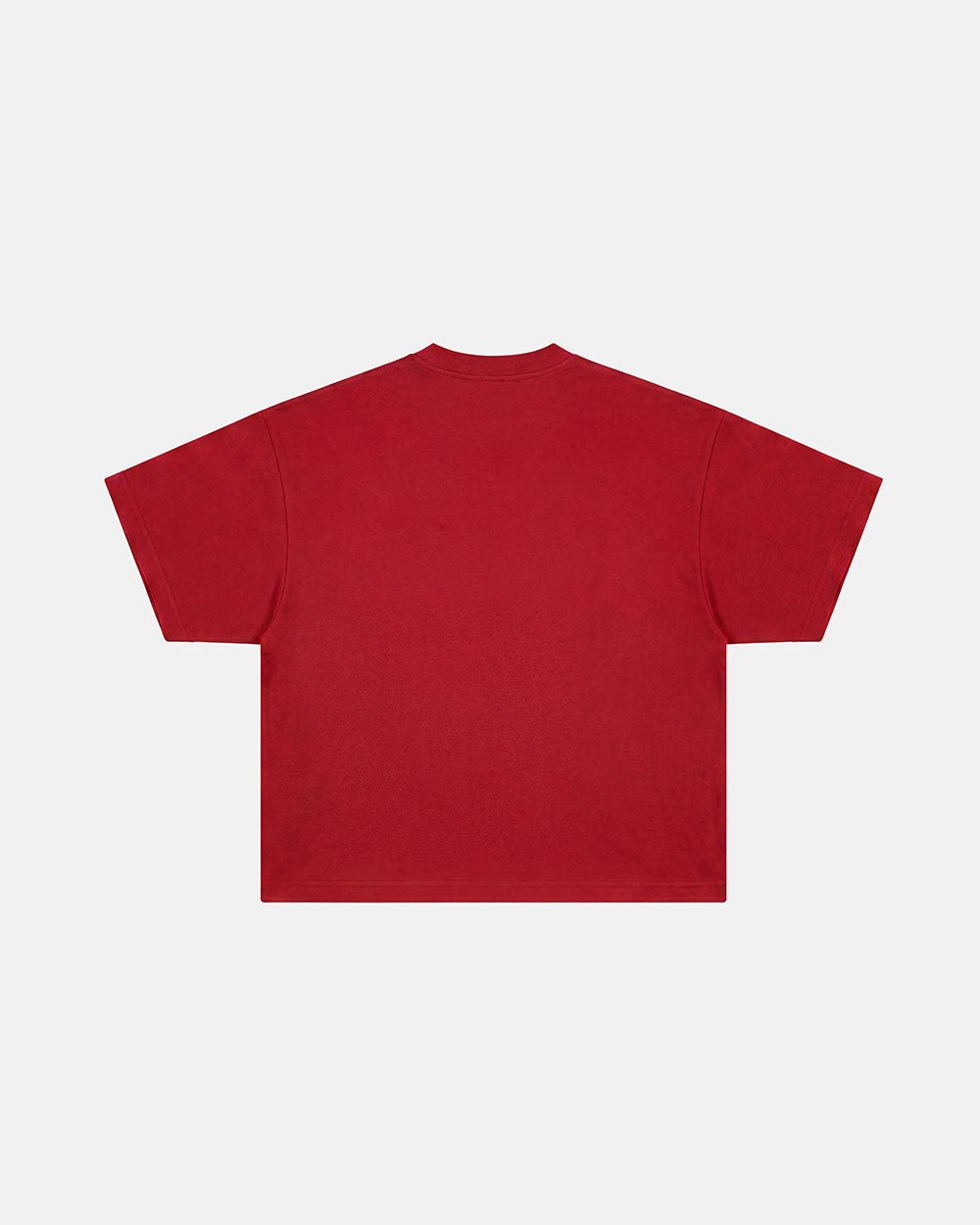 OOPS! TEE RED - red graphic print tee, back view - Cold Culture #packshot