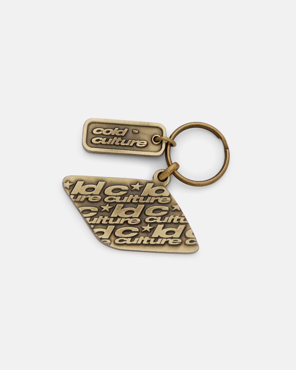 ORIGINAL KEYCHAIN GOLD - gold star logo keychain, back view - Cold Culture #packshot