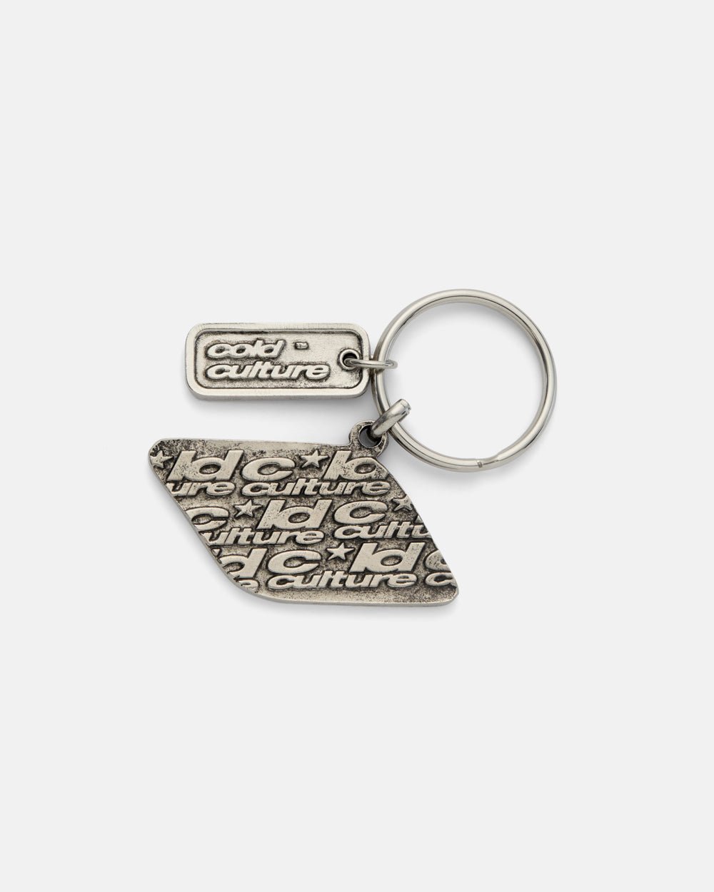 ORIGINAL KEYCHAIN SILVER - silver star logo keychain, back view - Cold Culture #packshot