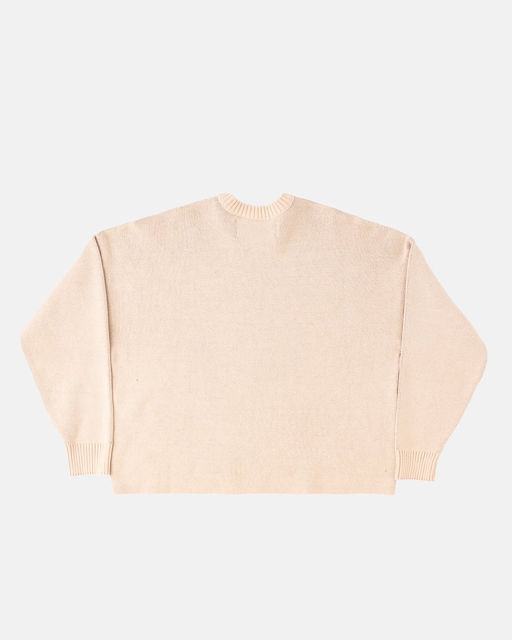 POISON KNIT CREAM AND BROWN - cream scorpion print knit sweater, back view - Cold Culture #packshot
