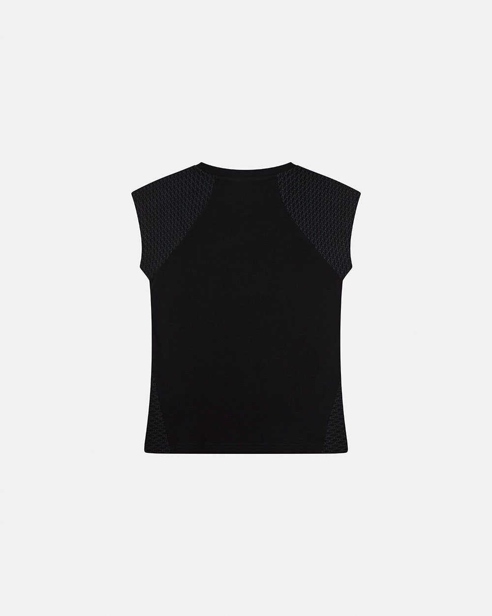 PRETTY BABY TEE BLACK - black script print baby tee, back view - Cold Culture #packshot