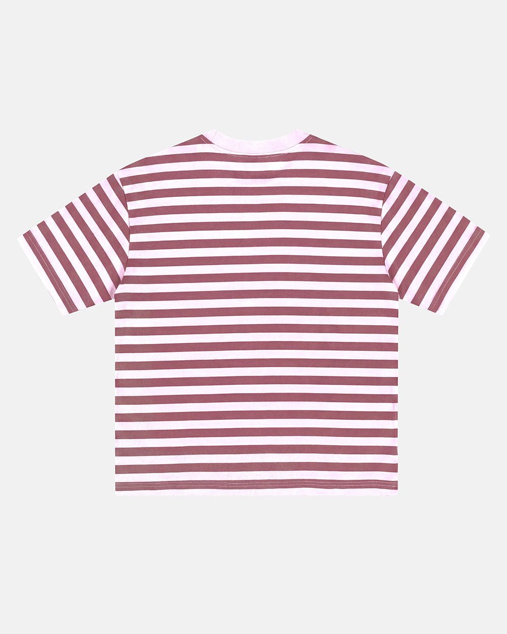 PROPERTY TEE PINK - pink striped tee, back view - Cold Culture #packshot