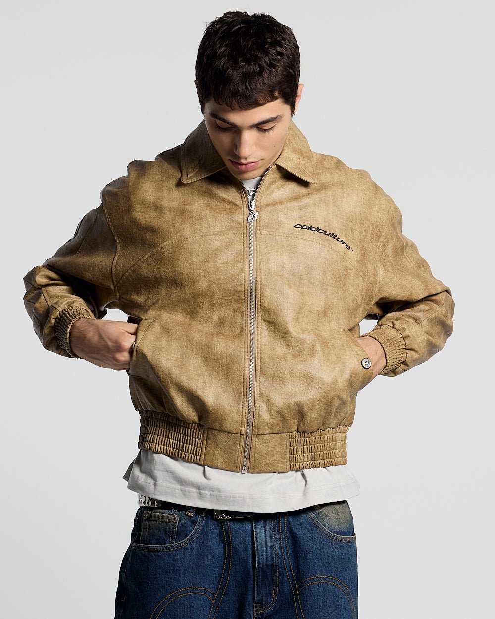 RACING LEATHER JACKET CREAM - Cold Culture #man