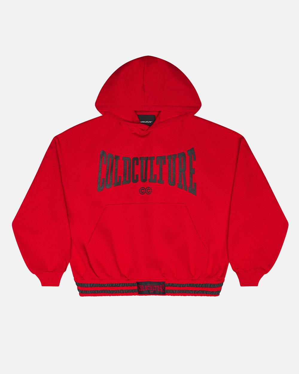 RAGE IN THE RING HOODIE RED - red graphic print hoodie, front view - Cold Culture #packshot