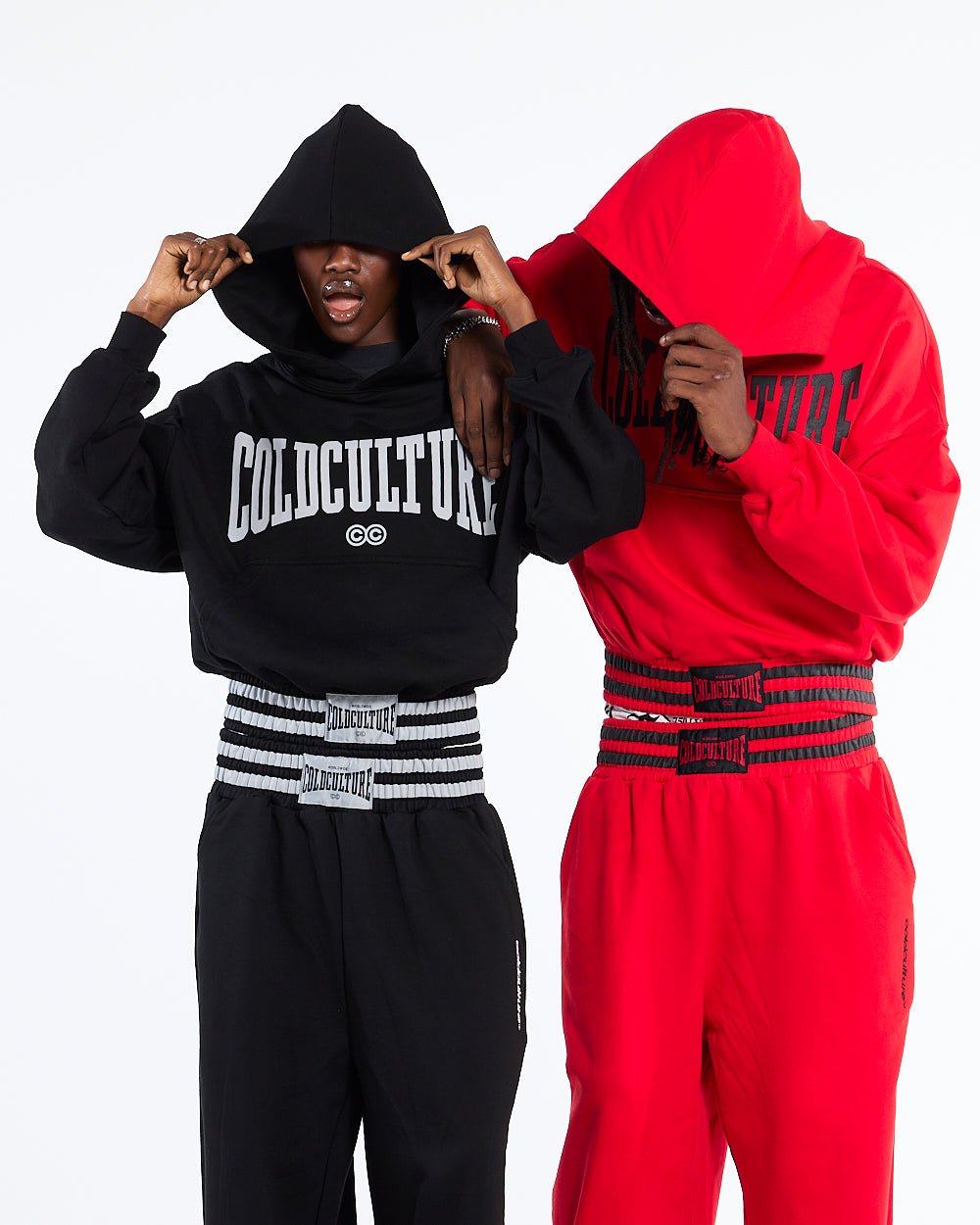 RAGE IN THE RING HOODIE RED - red graphic print hoodie, street style shot - Cold Culture