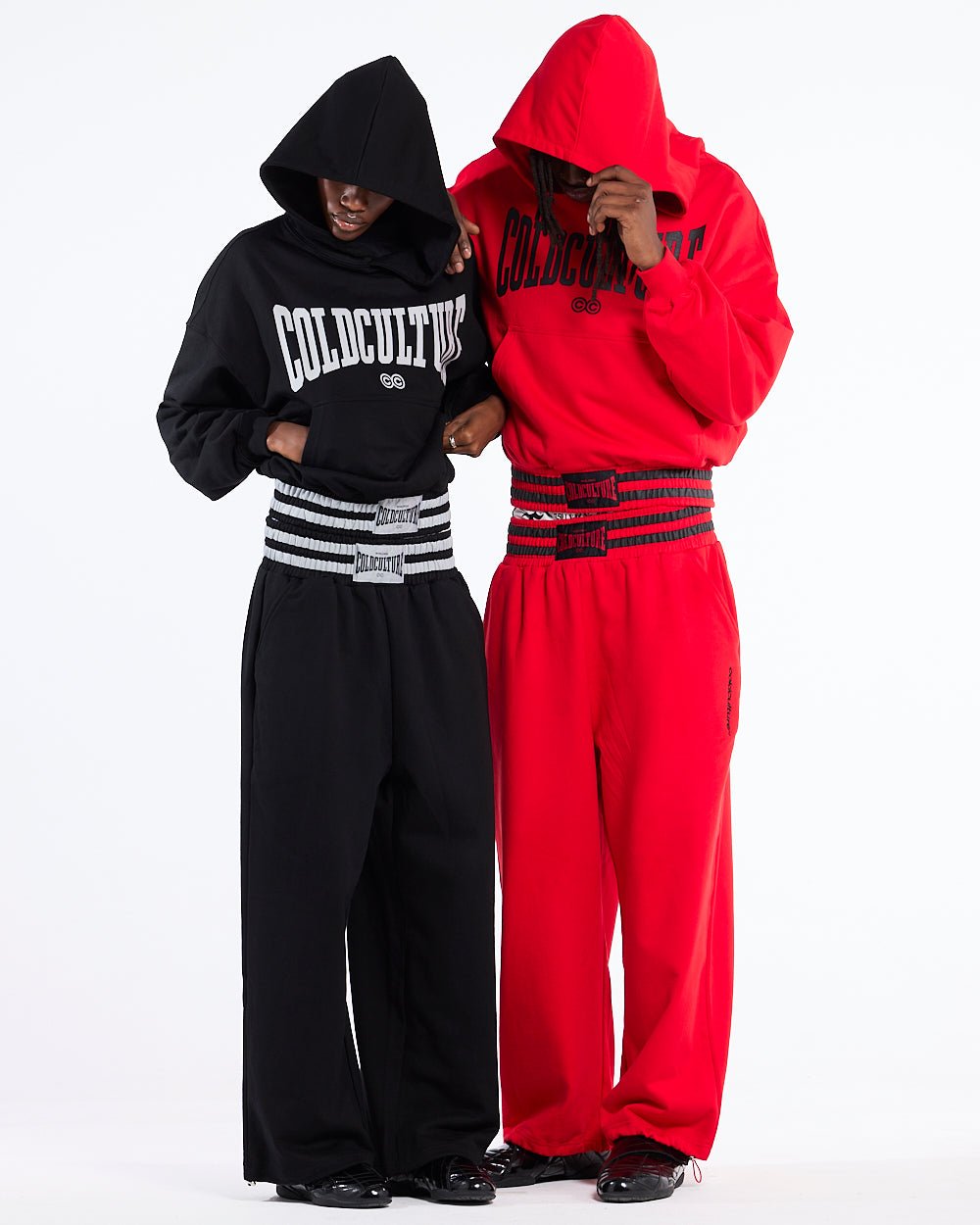 RAGE IN THE RING PANTS  BLACK - black baggy sweatpants, street style shot - Cold Culture