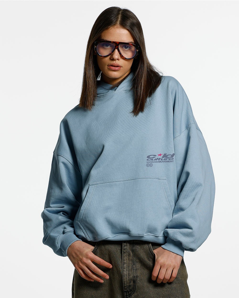 REBEL HOODIE SHADY BLUE - COLD CULTURE #woman
