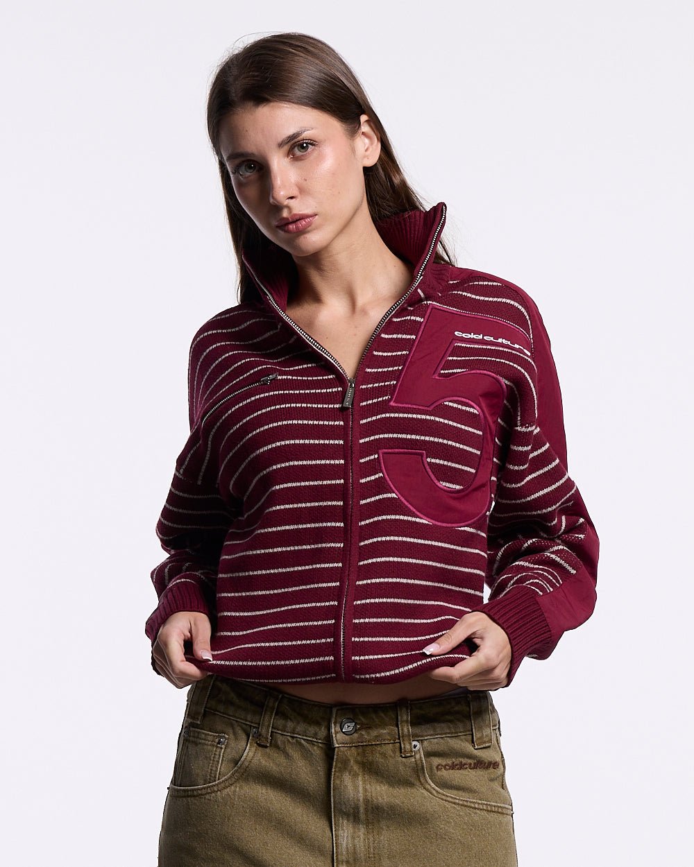 REDLINE KNIT BURGUNDY - Cold Culture #woman
