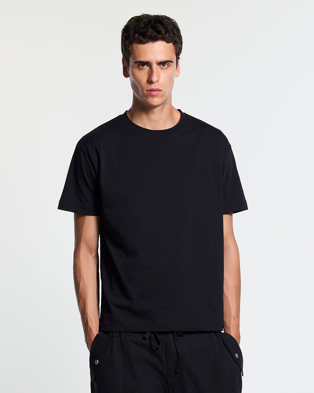 REGULAR BASIC TEE PACK - basic tee three-pack, front view on male model - Cold Culture #man