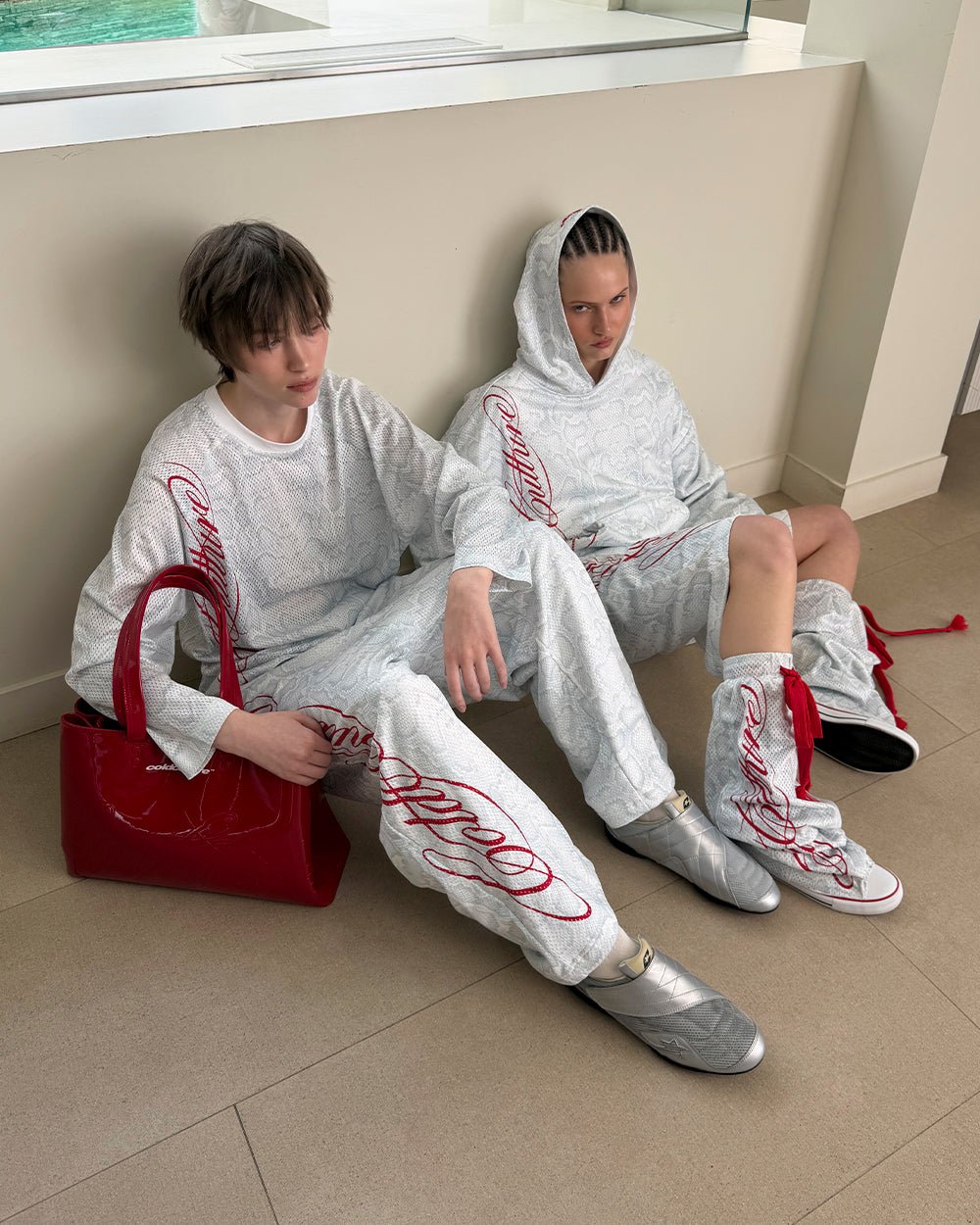 RIOT MESH HOODIE WHITE - white mesh hoodie, street style shot - Cold Culture #woman