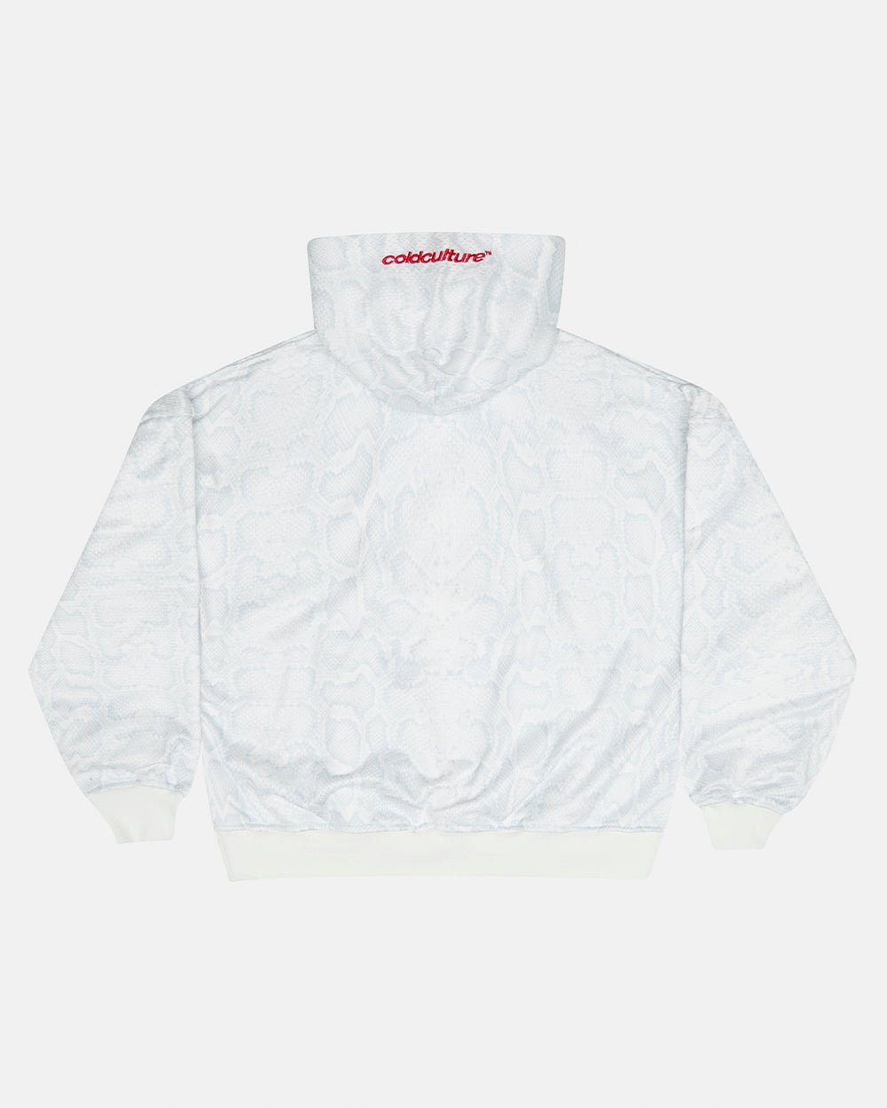 RIOT MESH HOODIE WHITE - white mesh hoodie, back view - Cold Culture #packshot