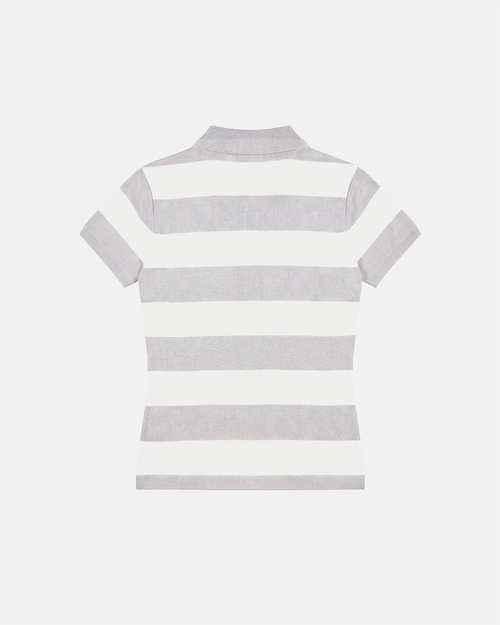 RIVETED STRIPE POLO KNIT WOMAN GREY - Cold Culture #packshot