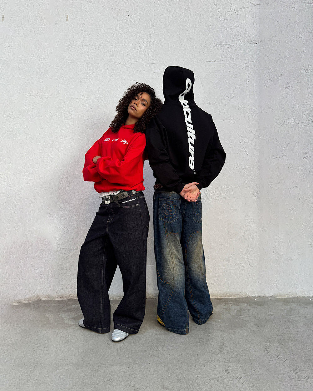 ROCKSTAR V2 PANTS DENIM - washed blue denim pants, street style shot - Cold Culture #woman