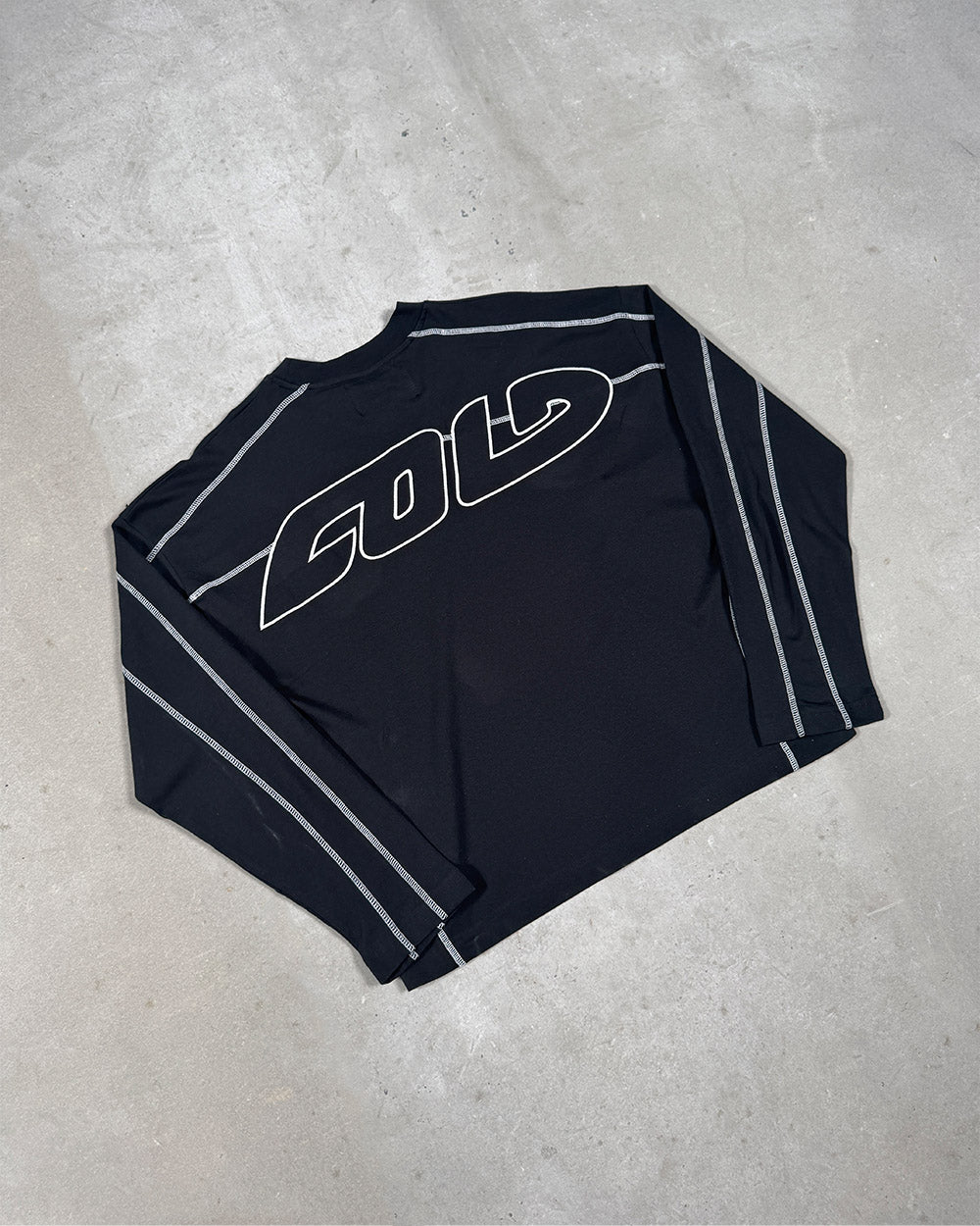 ROLLER LONGSLEEVE TEE BLACK - black oversized longsleeve tee, flat lay - Cold Culture